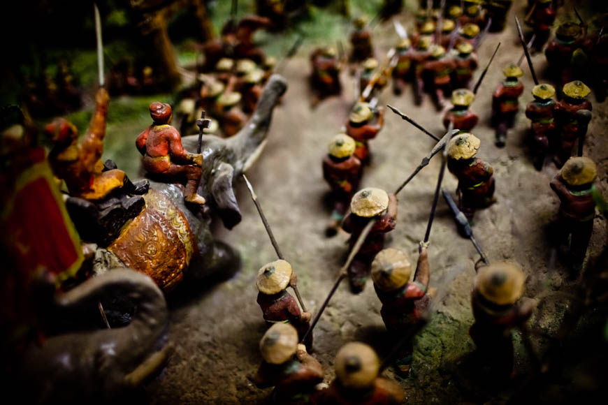 Une reconstitution d'une bataille légendaire au musée d'Ethnologie de Hanoï.
