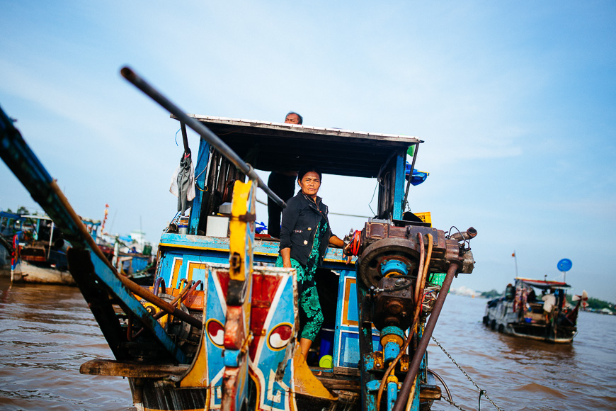 Schwimmende Märkte im Mekong-Delta