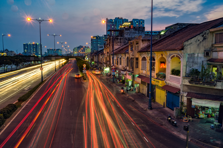 ciudad ho chi minh al caer la noche
