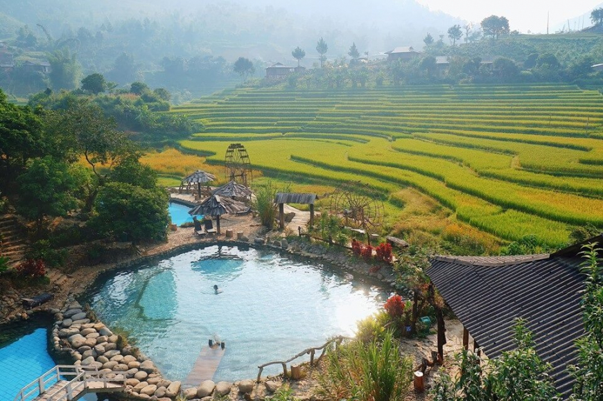 ប្រភពទឹកក្តៅនៅ Mu Cang Chai